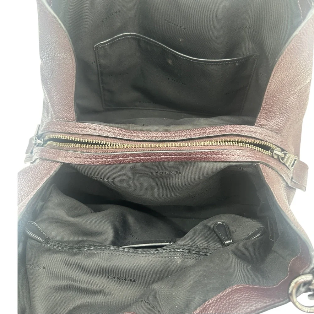 Coach Dalton 31 Satchel Shoulder Bag Oxblood Pebbled Leather 78364 - Picture 9 of 10